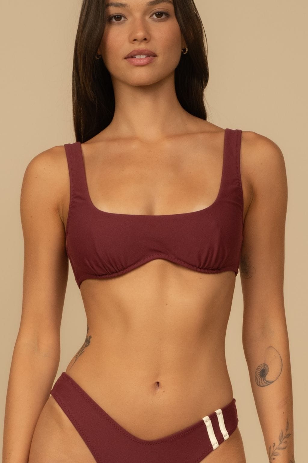 Bordo Kaia Spor Bikini Üstü