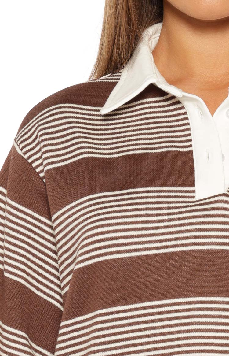 Mirabelle Kahverengi Çizgili Polo