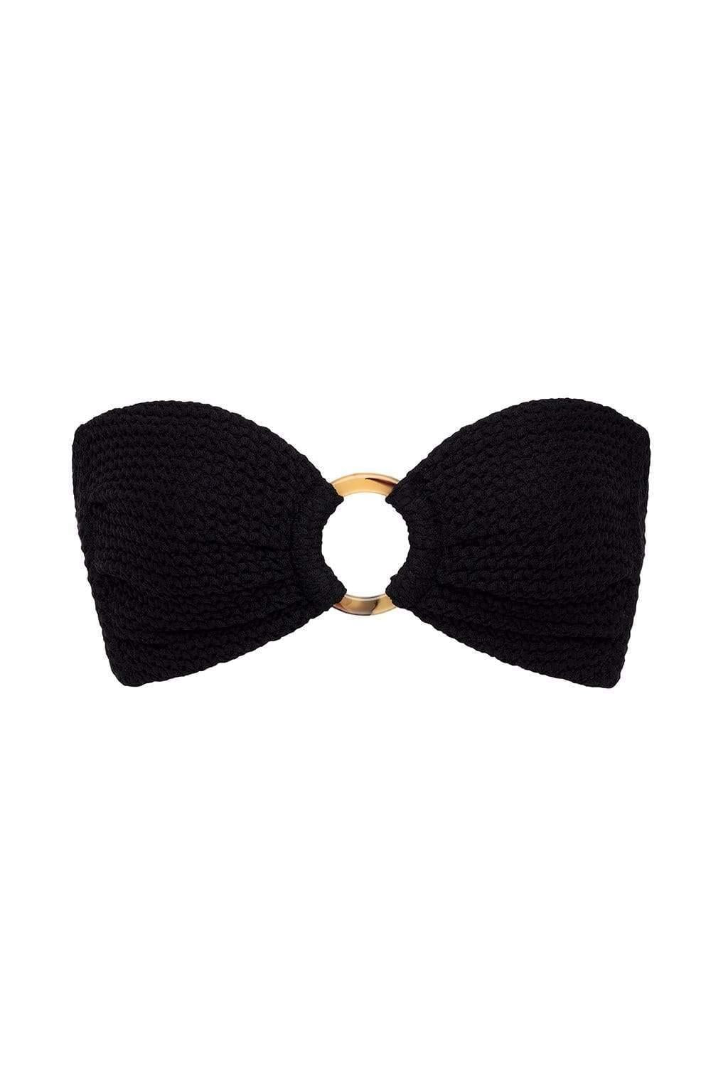 Siyah Dantel Tori Bandeau Bikini Üstü