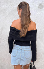 Joey Siyah Off Shoulder Kazak