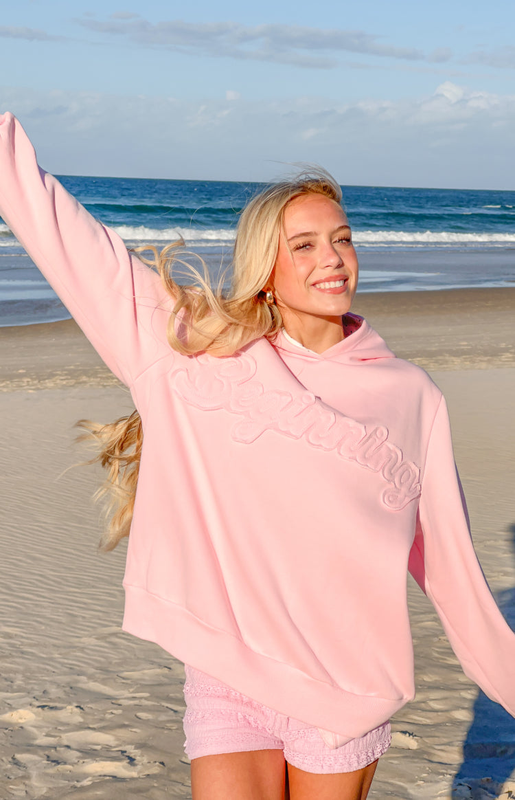 Presley Pembe Puantiye Kapüşonlu Sweatshirt