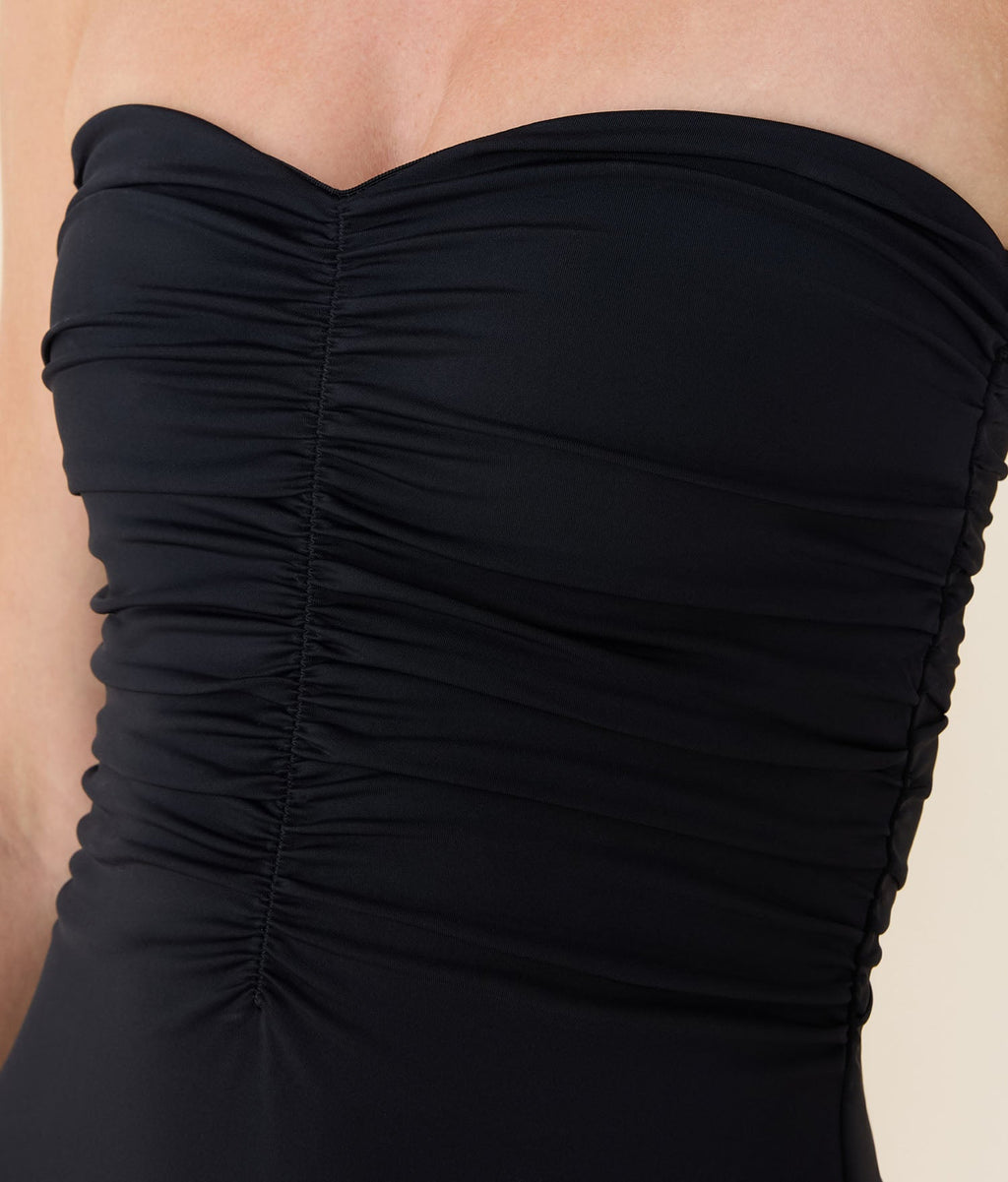Ekolojik Siyah Naylon Pana Tek Parça - Uzun Torso Modeli