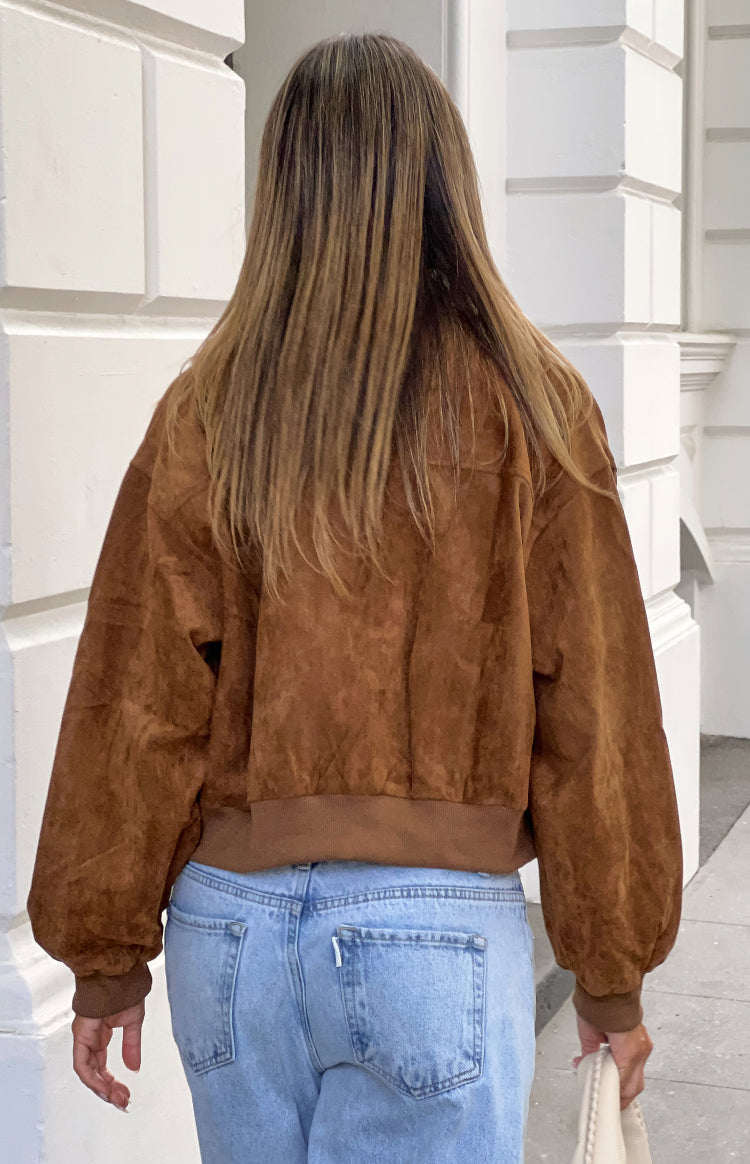 Rebecca Bej Kolları Lastikli Süet Bomber Ceket