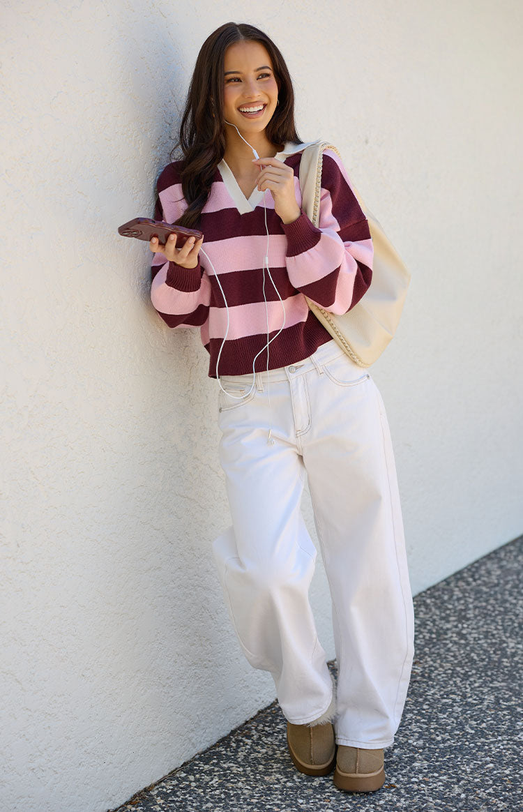 Rina Pembe Çizgili Polo