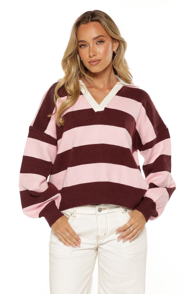 Rina Pembe Çizgili Polo