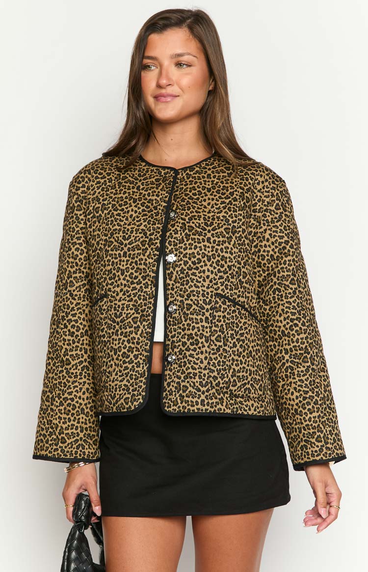 Robbie Leopar Desenli Yastıklı Ceket