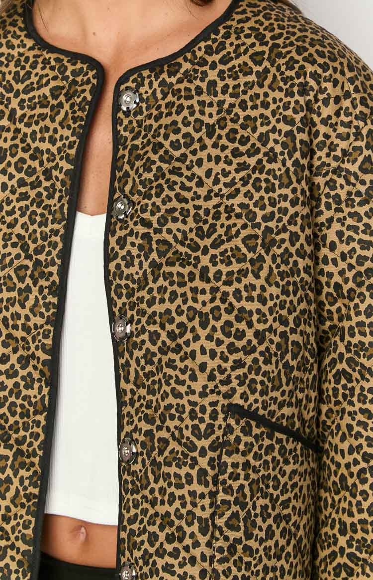 Robbie Leopar Desenli Yastıklı Ceket