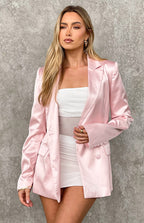 Pembe Saten Blazer