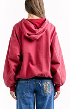 Tate Yıkanmış Kırmızı Oversized Kapüşonlu Ceket