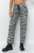 Kaplan Dantelli Pantolon Zebra