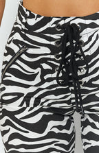 Kaplan Dantelli Pantolon Zebra