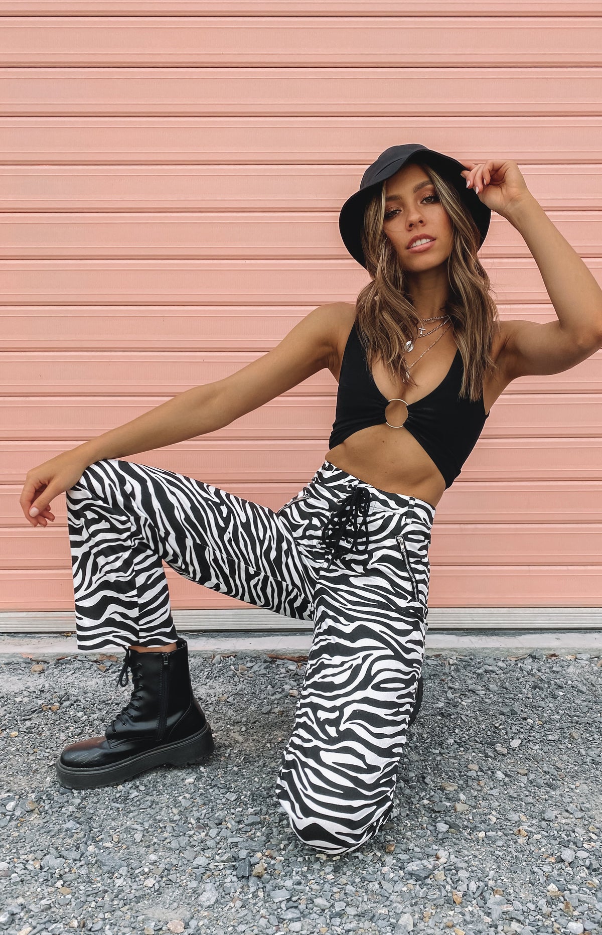 Kaplan Dantelli Pantolon Zebra