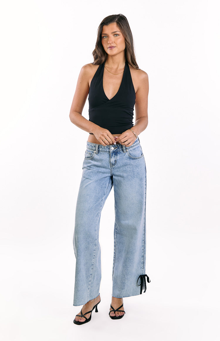 Willabelle Açık Yıkama Denim Fiyonklu Düşük Bel Jean