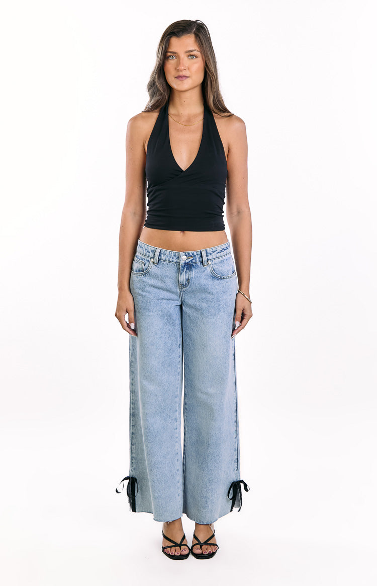 Willabelle Açık Yıkama Denim Fiyonklu Düşük Bel Jean