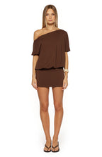 Bisou Kahverengi Off Shoulder Mini Elbise