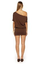 Bisou Kahverengi Off Shoulder Mini Elbise