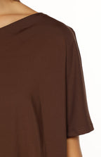 Bisou Kahverengi Off Shoulder Mini Elbise