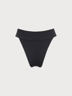 Yüksek Bel Siyah Kırışık Bikini Altı - Şık ve Rahat