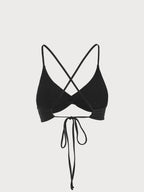 Şık Siyah Dönme Sırt Açık Bikini Üstü - Yaz Modası