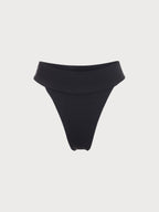 Yüksek Bel Siyah Kırışık Bikini Altı - Şık ve Rahat