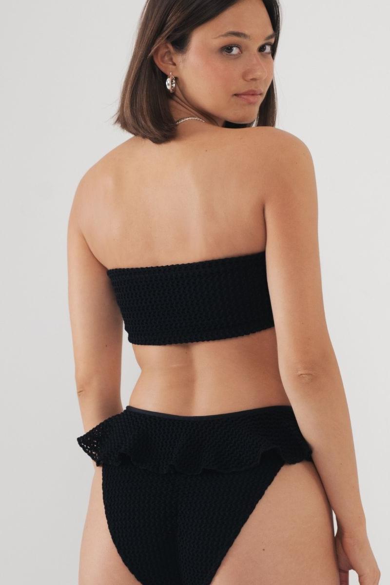 Siyah Kırçıllı Korsaj Bikini Üstü