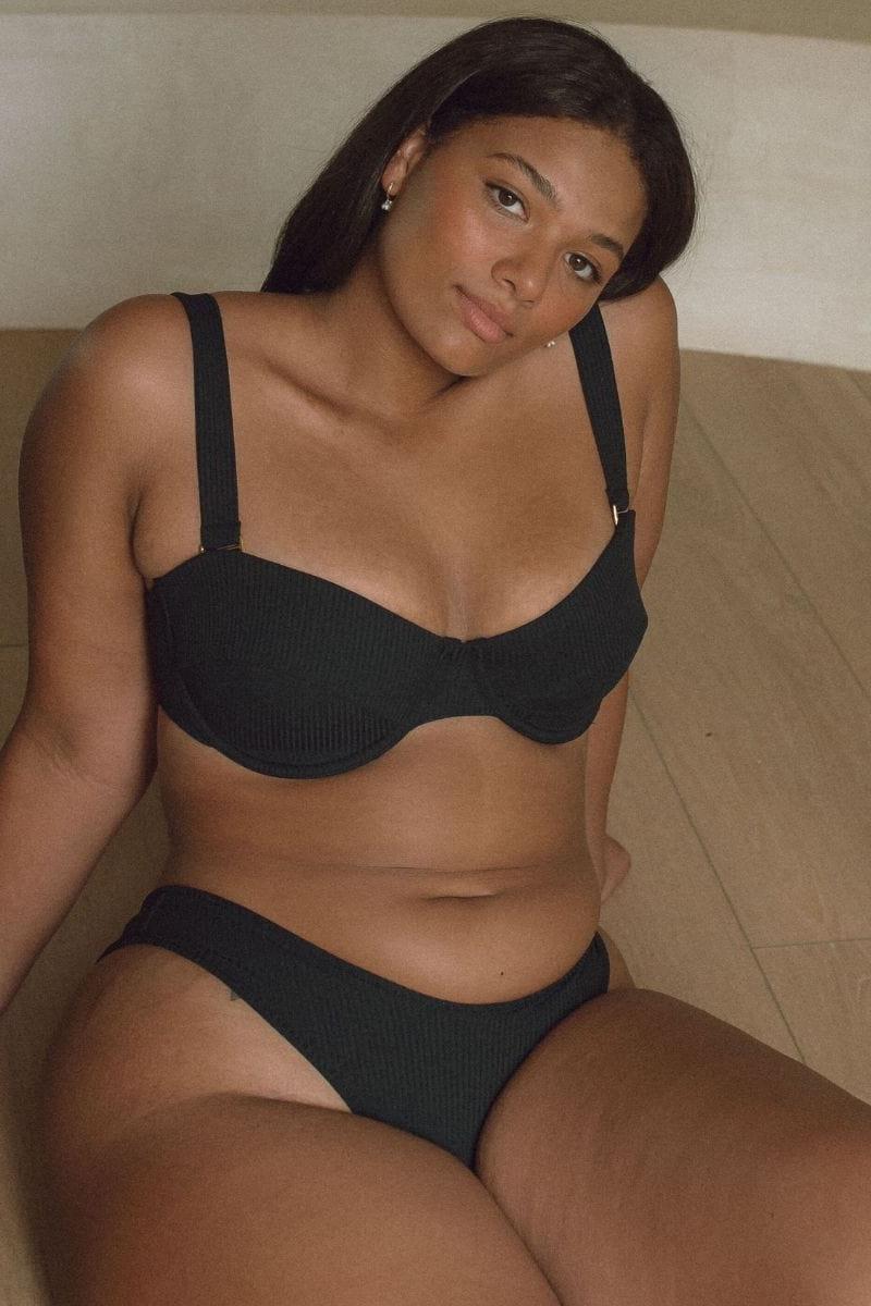 Siyah Rib Lulu Bikini Altı