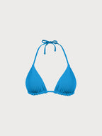 Premium Mavi Dönüştürülebilir Üçgen Bikini Üstü