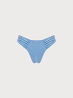 Şık Mavi Gömlek Detaylı Düşük Bel Bikini Altı