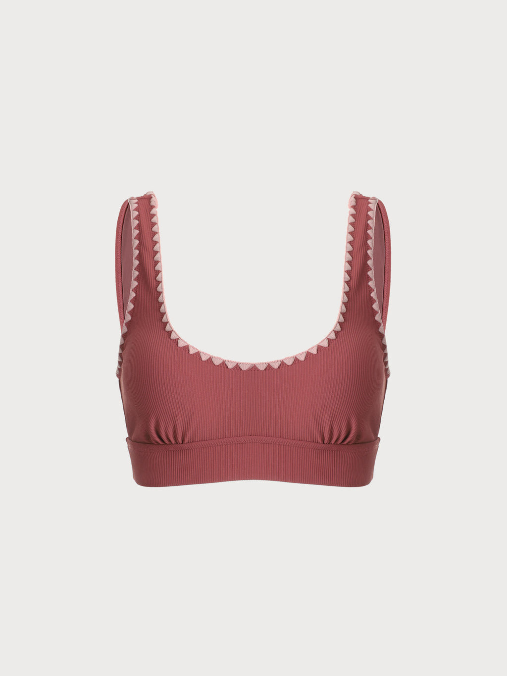 Kontrast Dikişli Büyük Beden Uzun Bikini Üstü