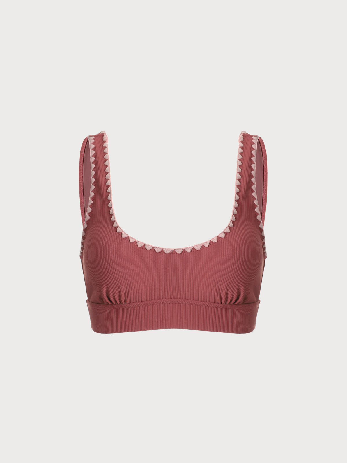 Kontrast Dikişli Büyük Beden Uzun Bikini Üstü