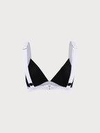 Şık Kontrast Dikişli Üçgen Bikini Üstü - Yaz Modası