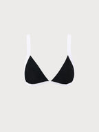 Şık Kontrast Dikişli Üçgen Bikini Üstü - Yaz Modası