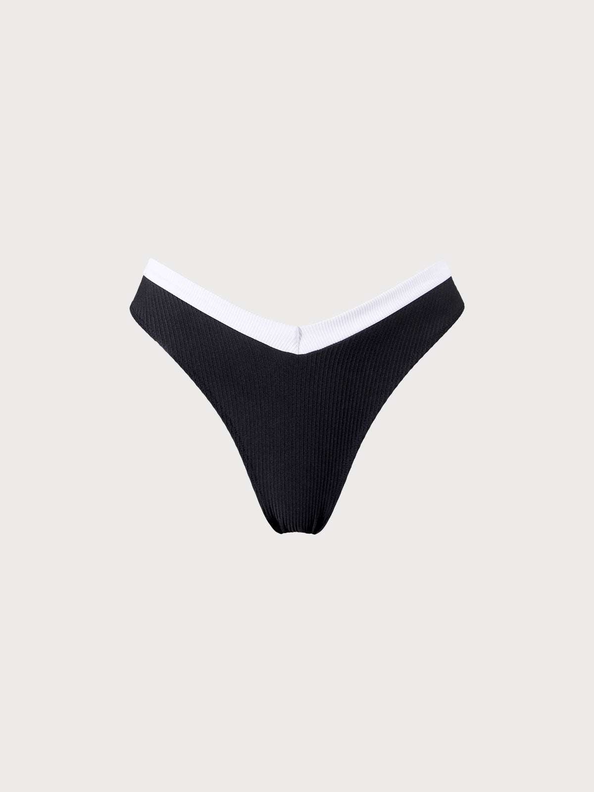 Şık Kontrast Dikişli V-Yaka Bikini Altı - Yaz Modası