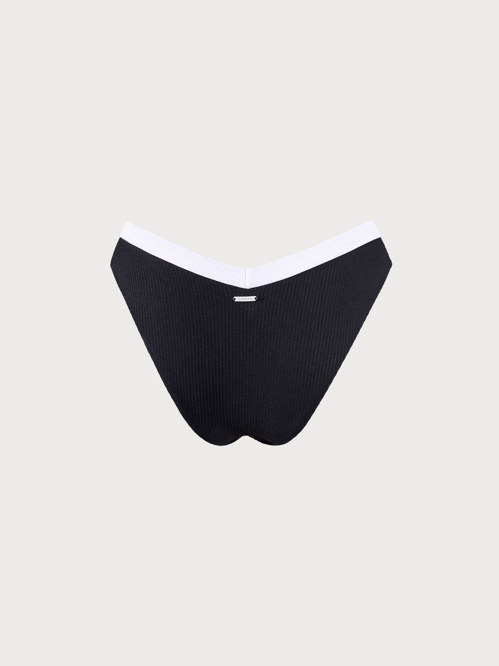 Şık Kontrast Dikişli V-Yaka Bikini Altı - Yaz Modası