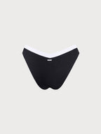 Şık Kontrast Dikişli V-Yaka Bikini Altı - Yaz Modası