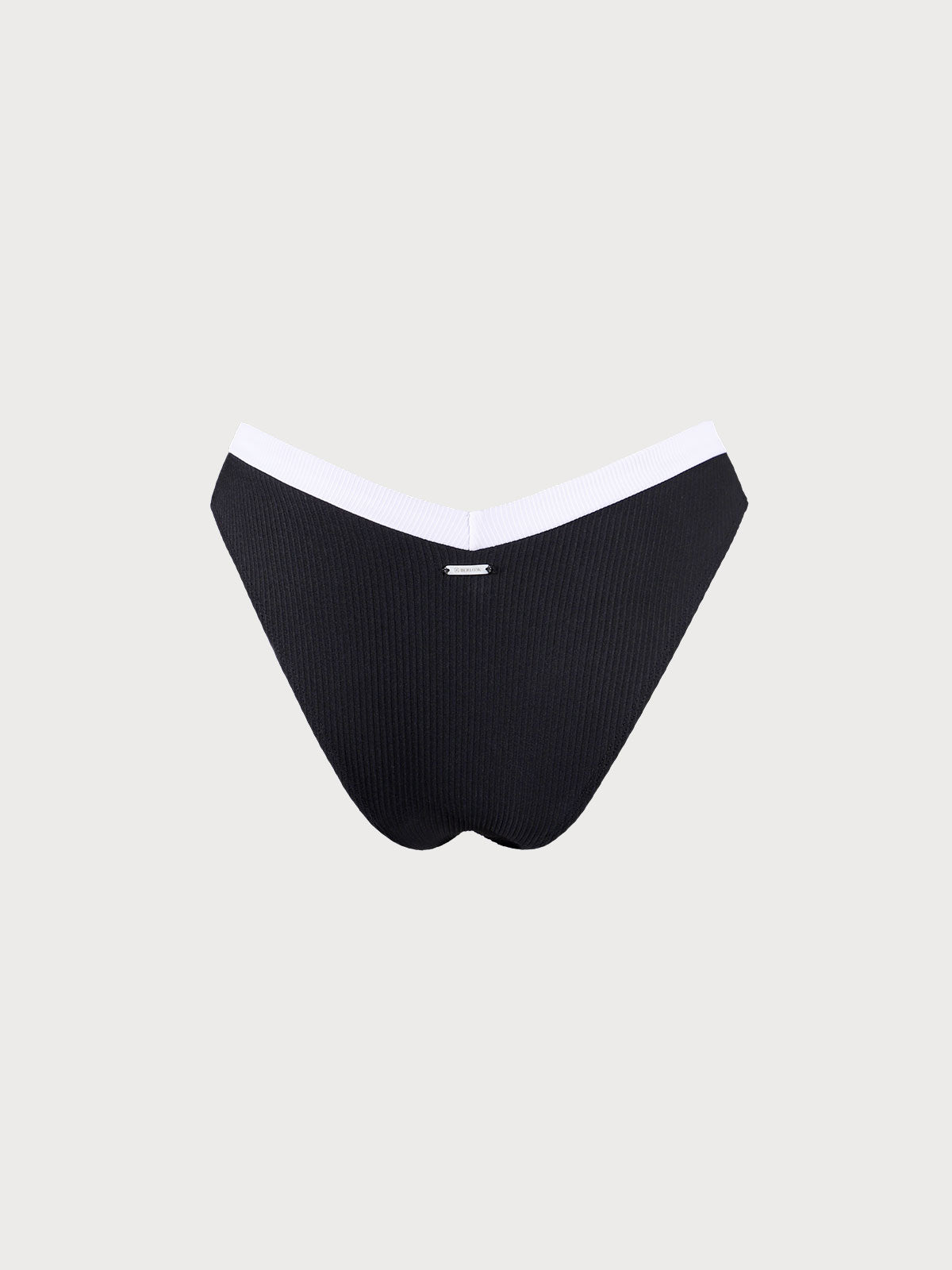 Şık Kontrast Dikişli V-Yaka Bikini Altı - Yaz Modası