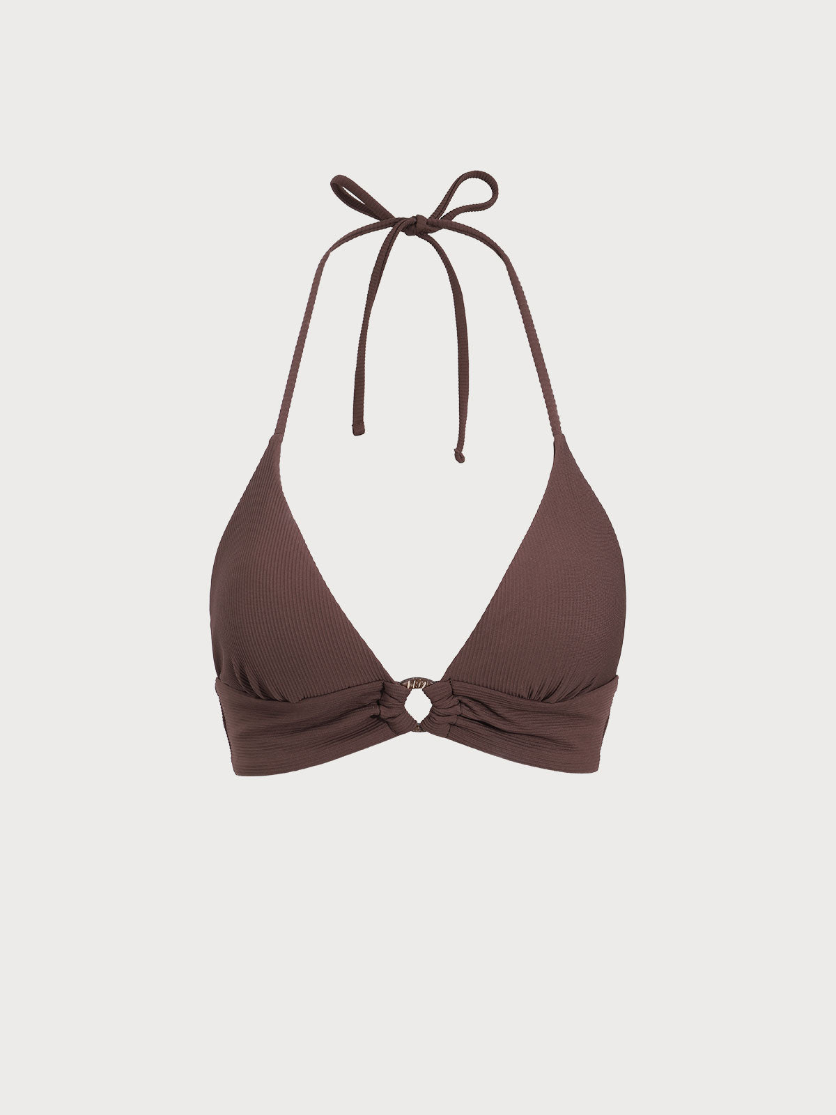 Premium Koyu Kahve Sırt Bağlamalı Bikini Üstü