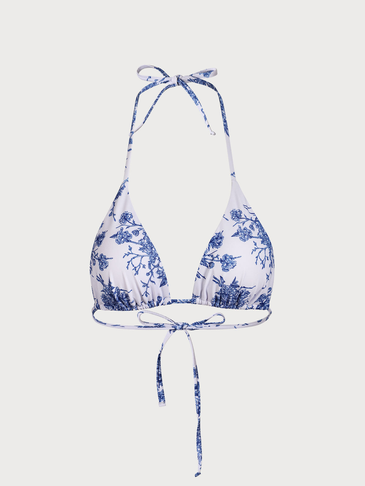 Çiçekli Halter Üçgen Bikini Üstü - Şık ve Rahat Yaz Modası
