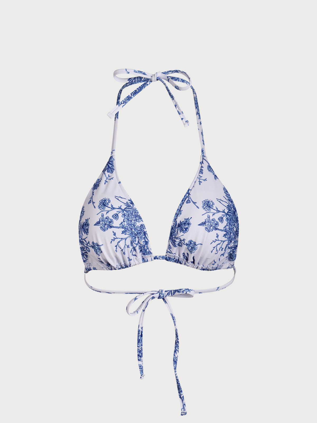 Çiçekli Halter Üçgen Bikini Üstü - Şık ve Rahat Yaz Modası