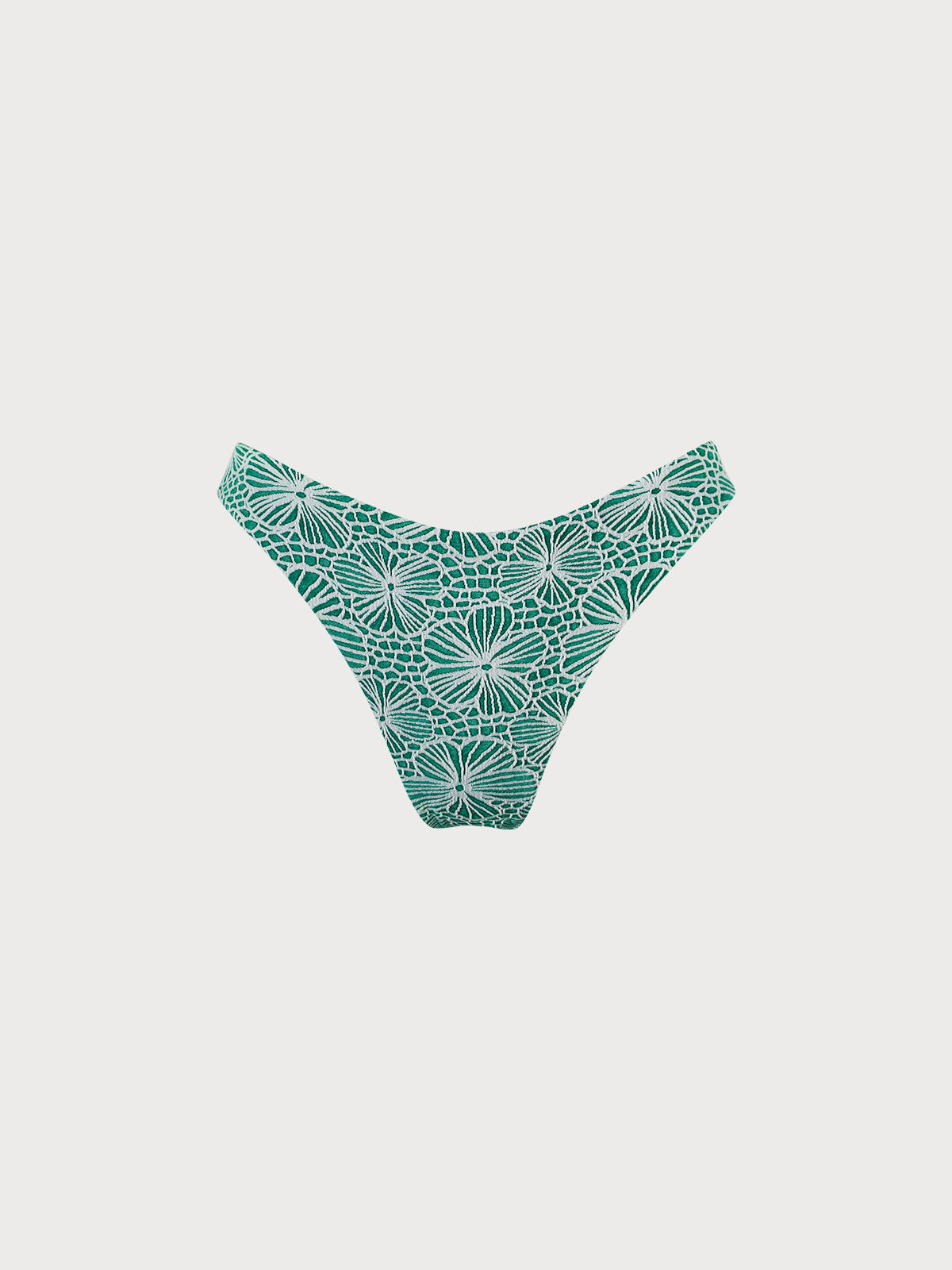 Yeşil Çiçek Desenli Premium Bikini Altı