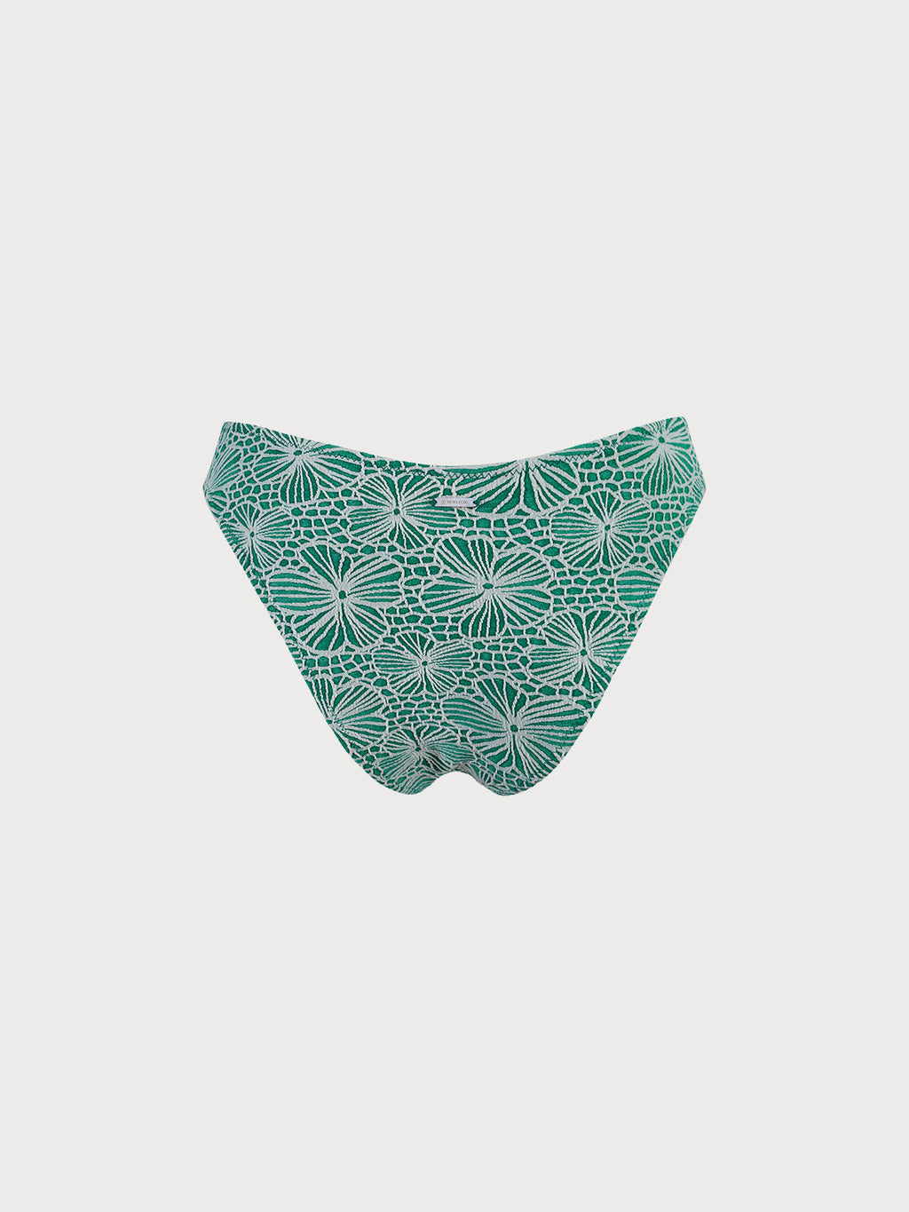 Yeşil Çiçek Desenli Premium Bikini Altı