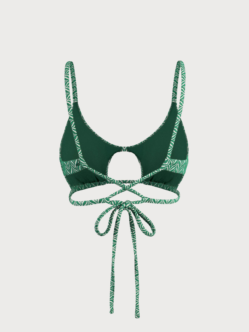 Şık Yeşil Geometrik Desenli Bikini Üstü - Yaz Modası