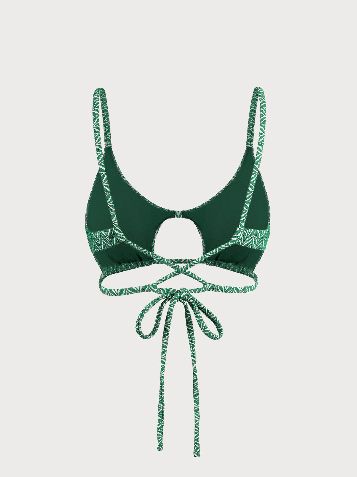 Şık Yeşil Geometrik Desenli Bikini Üstü - Yaz Modası