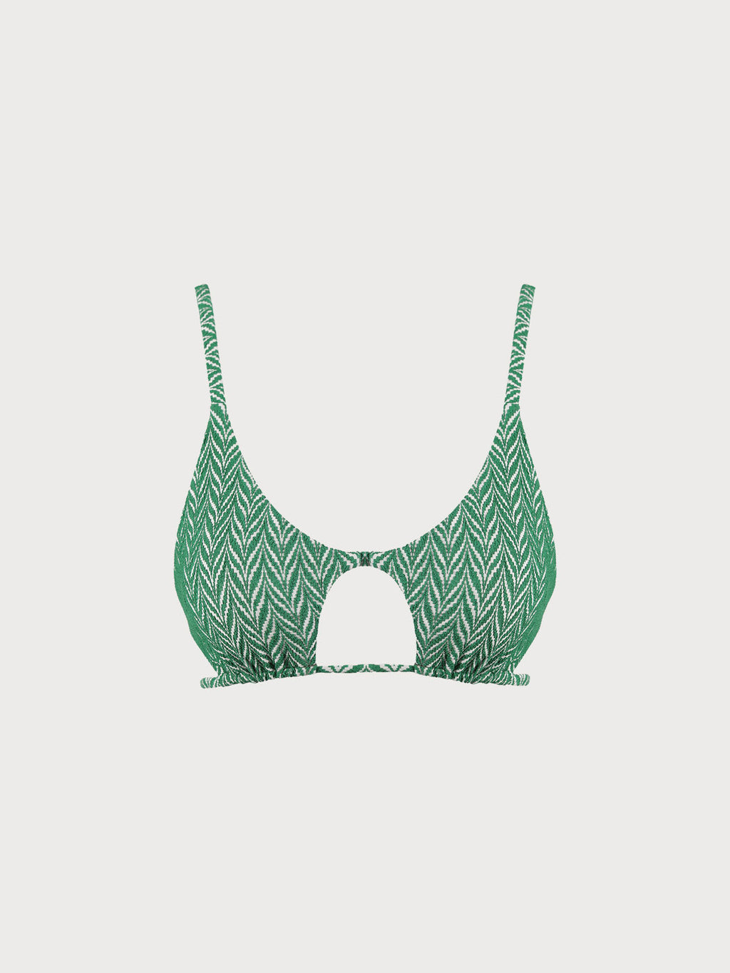 Şık Yeşil Geometrik Desenli Bikini Üstü - Yaz Modası