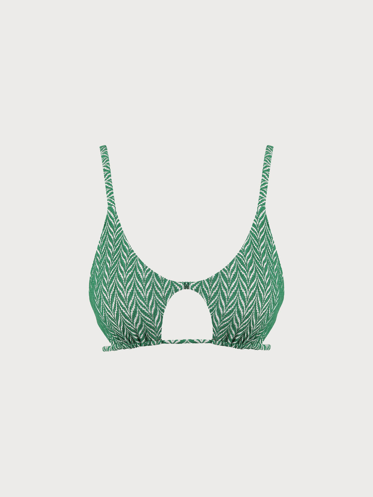 Şık Yeşil Geometrik Desenli Bikini Üstü - Yaz Modası