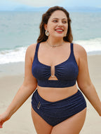 Simli Mavi Fırfırlı Büyük Beden Bikini Altı - Şıklık ve Rahatlık