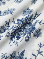 Erkek Mavi Çiçekli Rahat T-Shirt - Şık ve Modern Tasarım