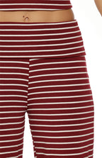 Pippen Bordo Şeritli Katlanabilir Geniş Paça Pantolon