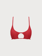 Premium Kırmızı Kesik Bikini Üstü - ECONYL® Kalitesiyle