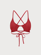 Premium Kırmızı Kesik Bikini Üstü - ECONYL® Kalitesiyle